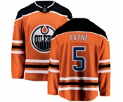 Edmonton Oilers #5 Mark Fayne Fanatics Branded Orange Home Breakaway NHL Jersey