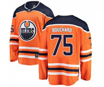 Edmonton Oilers #75 Evan Bouchard Authentic Orange Home Fanatics Branded Breakaway NHL Jersey