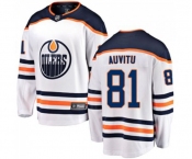 Edmonton Oilers #81 Yohann Auvitu Fanatics Branded White Away Breakaway NHL Jersey