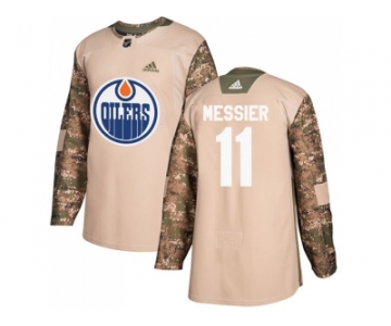 Men Adidas Edmonton Oilers #11 Mark Messier Camo Authentic 2017 Veterans Day Stitched NHL Jersey