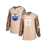 Men Adidas Edmonton Oilers #17 Jari Kurri Camo Authentic 2017 Veterans Day Stitched NHL Jersey