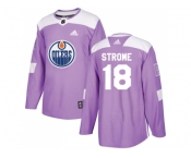 Men Adidas Edmonton Oilers #18 Ryan Strome Purple Authentic Fights Cancer Stitched NHL Jersey