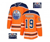 Men Adidas Edmonton Oilers #19 Patrick Maroon Orange Home Authentic Fashion Gold Stitched NHL Jersey