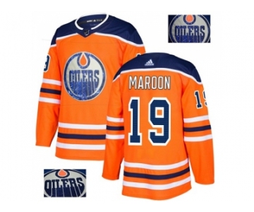 Men Adidas Edmonton Oilers #19 Patrick Maroon Orange Home Authentic Fashion Gold Stitched NHL Jersey