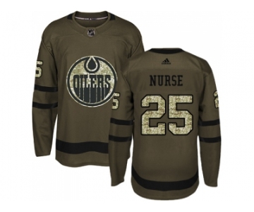 Men Adidas Edmonton Oilers #25 Darnell Nurse Green Salute to Service Stitched NHL Jersey