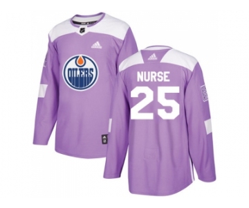 Men Adidas Edmonton Oilers #25 Darnell Nurse Purple Authentic Fights Cancer Stitched NHL Jersey