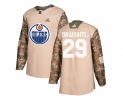 Men Adidas Edmonton Oilers #29 Leon Draisaitl Camo Authentic 2017 Veterans Day Stitched NHL Jersey