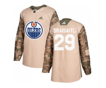 Men Adidas Edmonton Oilers #29 Leon Draisaitl Camo Authentic 2017 Veterans Day Stitched NHL Jersey