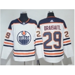 Men Adidas Edmonton Oilers #29 Leon Draisaitl White Road Authentic Stitched NHL Jersey