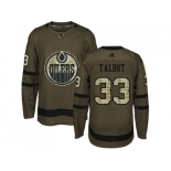 Men Adidas Edmonton Oilers #33 Cam Talbot Green Salute to Service Stitched NHL Jersey