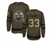 Men Adidas Edmonton Oilers #33 Cam Talbot Green Salute to Service Stitched NHL Jersey