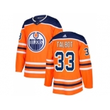 Men Adidas Edmonton Oilers #33 Cam Talbot Orange Home Authentic Stitched NHL Jers