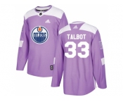 Men Adidas Edmonton Oilers #33 Cam Talbot Purple Authentic Fights Cancer Stitched NHL Jersey