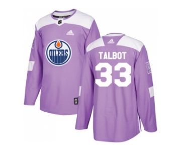 Men Adidas Edmonton Oilers #33 Cam Talbot Purple Authentic Fights Cancer Stitched NHL Jersey