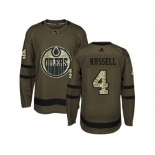 Men Adidas Edmonton Oilers #4 Kris Russell Green Salute to Service Stitched NHL Jersey