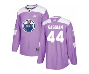 Men Adidas Edmonton Oilers #44 Zack Kassian Purple Authentic Fights Cancer Stitched NHL Jersey