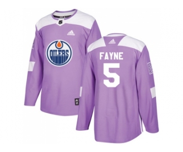 Men Adidas Edmonton Oilers #5 Mark Fayne Purple Authentic Fights Cancer Stitched NHL Jersey