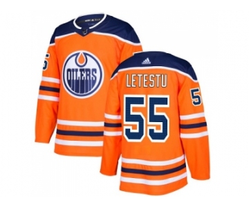 Men Adidas Edmonton Oilers #55 Mark Letestu Orange Home Authentic Stitched NHL Jersey