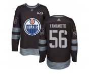 Men Adidas Edmonton Oilers #56 Kailer Yamamoto Black 1917-2017 100th Anniversary Stitched NHL Jersey