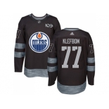 Men Adidas Edmonton Oilers #77 Oscar Klefbom Black 1917-2017 100th Anniversary Stitched NHL Jersey