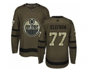 Men Adidas Edmonton Oilers #77 Oscar Klefbom Green Salute to Service Stitched NHL Jersey