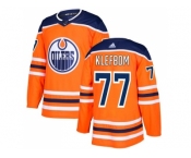 Men Adidas Edmonton Oilers #77 Oscar Klefbom Orange Home Authentic Stitched NHL Jersey