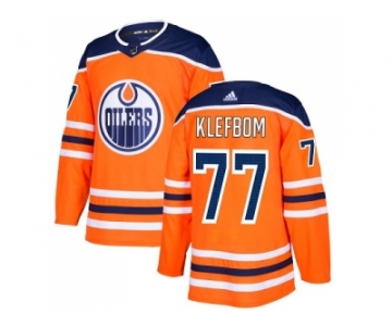 Men Adidas Edmonton Oilers #77 Oscar Klefbom Orange Home Authentic Stitched NHL Jersey