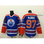 Men Adidas Edmonton Oilers #97 Connor McDavid Blue Stitched NHL Jersey