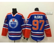 Men Adidas Edmonton Oilers #97 Connor McDavid Blue Stitched NHL Jersey