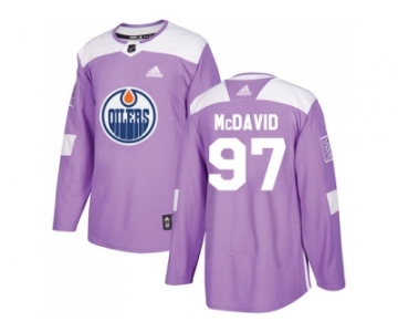 Men Adidas Edmonton Oilers #97 Connor McDavid Purple Authentic Fights Cancer Stitched NHL Jersey