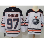 Men Adidas Edmonton Oilers #97 Connor McDavid White Road Authentic Stitched NHL Jersey