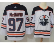 Men Adidas Edmonton Oilers #97 Connor McDavid White Road Authentic Stitched NHL Jersey