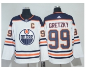 Men Adidas Edmonton Oilers #99 Wayne Gretzky White Road Authentic Stitched NHL Jersey