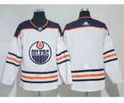 Men Adidas Edmonton Oilers Blank White Road Authentic Stitched NHL Jersey