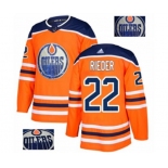 Men's Adidas Edmonton Oilers #22 Tobias Rieder Authentic Orange Fashion Gold NHL Jersey