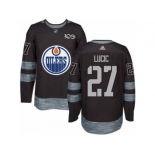 Men's Adidas Edmonton Oilers #27 Milan Lucic Authentic Black 1917-2017 100th Anniversary NHL Jersey