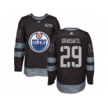 Men's Adidas Edmonton Oilers #29 Leon Draisaitl Authentic Black 1917-2017 100th Anniversary NHL Jersey