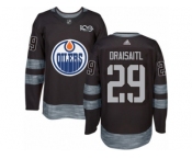 Men's Adidas Edmonton Oilers #29 Leon Draisaitl Authentic Black 1917-2017 100th Anniversary NHL Jersey