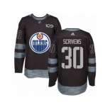 Men's Adidas Edmonton Oilers #30 Ben Scrivens Authentic Black 1917-2017 100th Anniversary NHL Jersey