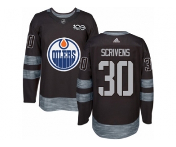 Men's Adidas Edmonton Oilers #30 Ben Scrivens Authentic Black 1917-2017 100th Anniversary NHL Jersey