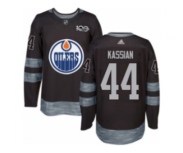 Men's Adidas Edmonton Oilers #44 Zack Kassian Authentic Black 1917-2017 100th Anniversary NHL Jersey