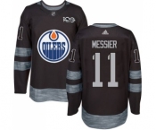 Men's Edmonton Oilers #11 Mark Messier Black 1917-2017 100th Anniversary Stitched NHL