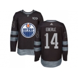 Men's Edmonton Oilers #14 Jordan Eberle Black 1917-2017 100th Anniversary Stitched NHL Jersey