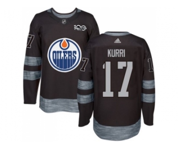 Men's Edmonton Oilers #17 Jari Kurri Black 1917-2017 100th Anniversary Stitched NHL Jersey