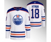 Men's Edmonton Oilers #18 Zach Hyman White Stitched Jersey