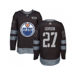 Men's Edmonton Oilers #27 Boyd Gordon Black 1917-2017 100th Anniversary Stitched NHL Jersey