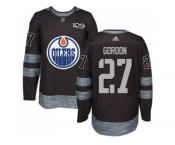 Men's Edmonton Oilers #27 Boyd Gordon Black 1917-2017 100th Anniversary Stitched NHL Jersey