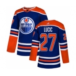 Men's Edmonton Oilers #27 Milan Lucic Royal Alternate Stitched Hockey Jersey