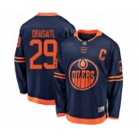 Men's Edmonton Oilers #29 Leon Draisaitl Authentic Navy Blue Alternate Fanatics Branded Breakaway Hockey Jersey