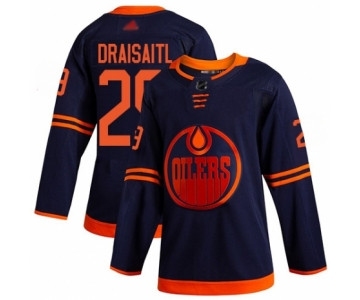 Men's Edmonton Oilers #29 Leon Draisaitl Authentic Navy Blue Alternate Hockey Jersey